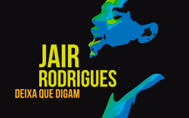 Imagem de divulgação do filma Jair Rodrigues - Deixa que digam, com uma foto estilizada do cantor em fundo preto