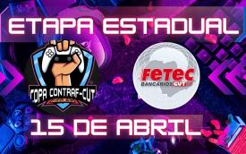 Arte e logo da Copa Contraf-CUT FIFA 23, junto do logo da Fetec-CUT/SP