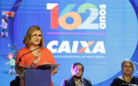 Rita Serrano, nova presidenta da Caixa, em solenidade de comemoração dos 162 anos do banco público