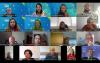 Print da tela da reunião virtual do Grupo de Trabalho (GT) sobre condições de trabalho na Caixa, onde se vê os rostos dos membros da CEE/Caixa