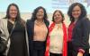 Fernanda Lopes, secretária da Mulher da Contraf-CUT; Nieva Ribeiro, presidenta do Sindicato dos Bancários; Cida Gonçalves, ministra das Mulheres; e Juvandia Moreira, presidenta da Contraf-CUT.