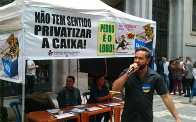 Protesto contra o desmonte da Caixa no governo Bolsonaro