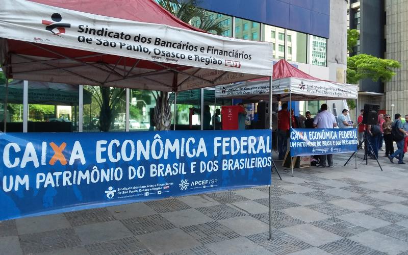 Luta contra o desmonte e privatização da Caixa ganhou as ruas de todo o país Foto: Seeb-SP