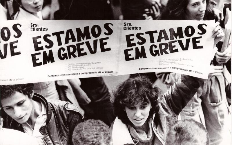 A greve de 1985 Foto: Cedoc / Seeb-SP