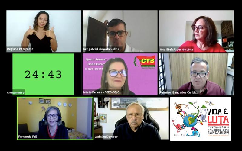 Reprodução Imagem da mesa 3 da Conferência Nacional dos Bancários