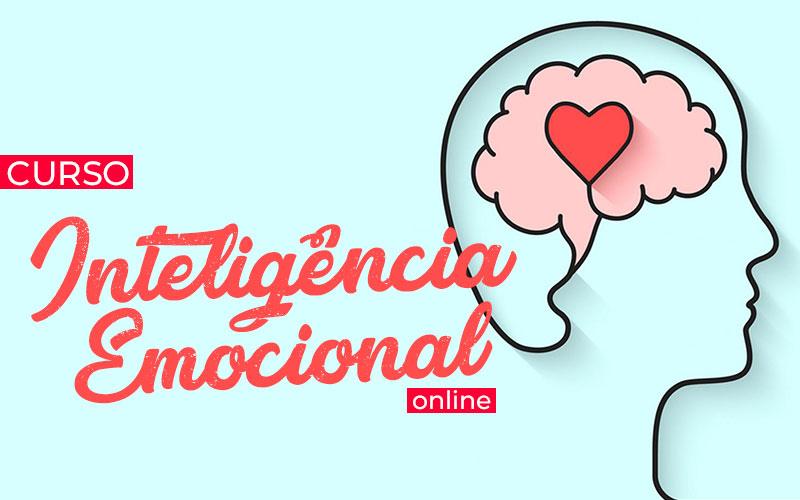 Montagem: Linton Publio Divulgação do curso de Inteligência Emocional com um traço que forma um perfil e chega ao cérebro, com um coração dentro