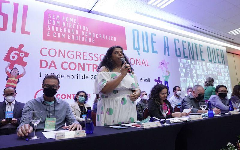Divulgação Ivone Silva, presidenta dos Sindicato dos Bancários, fala na abertura solene do 6º Congresso da Contraf-CUT