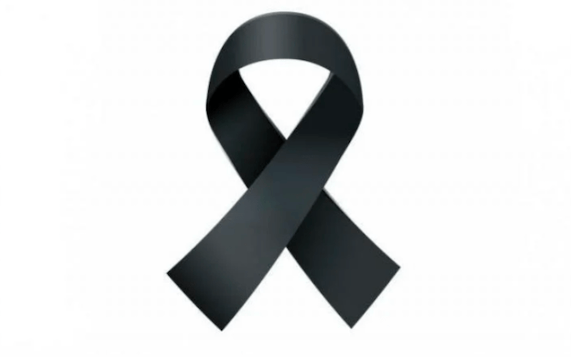 Reprodução Imagem de um laço preto, símbolo de luto
