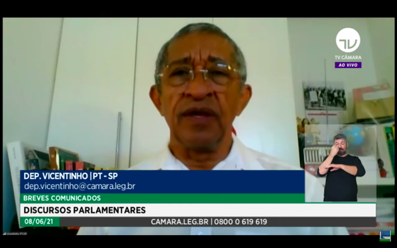 Reprodução Deputado Vicentinho fala sobre a campanha Bancário Solidário