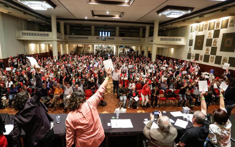 Assembleia que fechou a greve de 2016 nos bancos privados Foto: Tiago Silva (arquivo)