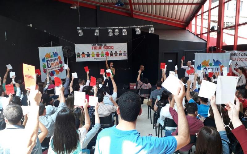 Em assembleia na Regional Paulista do Sindicato. bancários aprovam proposta do Pan Foto: Seeb-SP