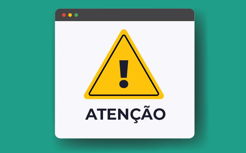 Arte: Freepik Arte com triângulo amarelo com a palavra Atenção!