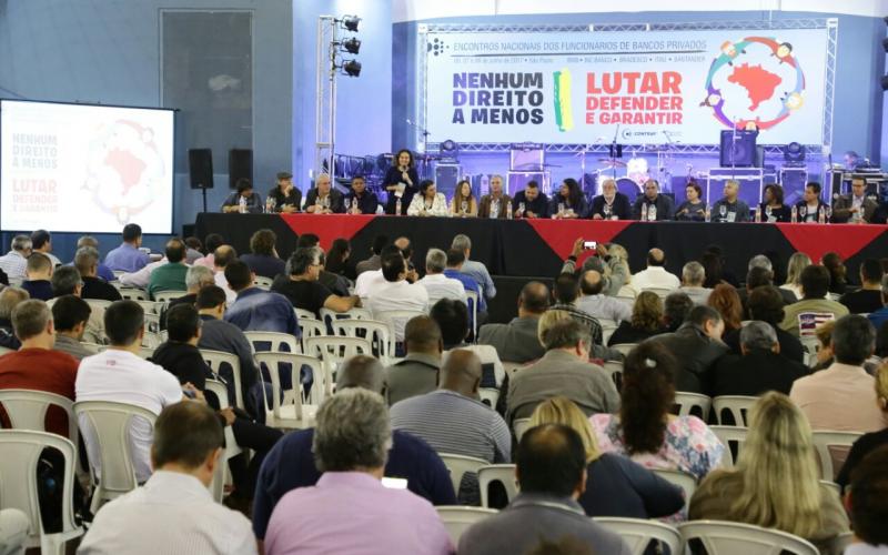 “Nenhum direito a menos. Lutar defender e garantir”, é o lema do encontro neste ano Foto: Jailton Garcia / Contraf-CUT