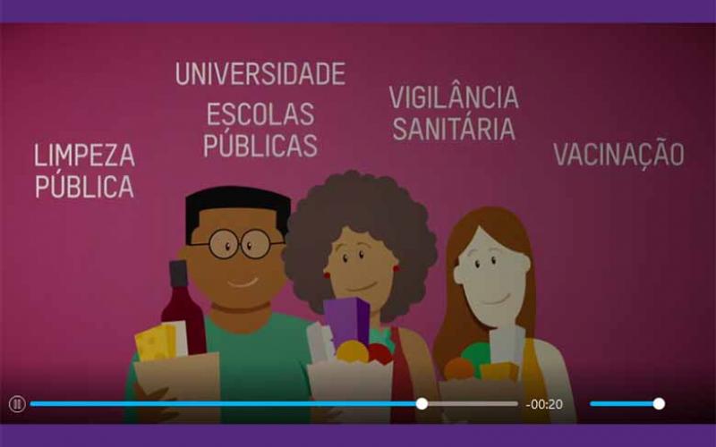 Vídeo no site da campanha explica como os impostos fazem parte da nossa vida e devem se traduzir em benefícios ao cidadão e não em desigualdade REPRODUÇÃO