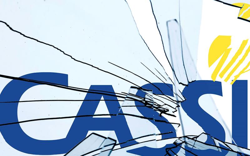 Arte: Contraf-CUT Montagem da logo da Cassi sobre um espelho quebrado