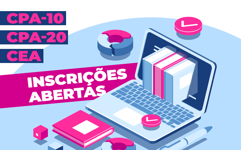 Arte: Linton Publio Arte de um computador, anunciando as inscrições abertas para CPA-10, CPA-10 e CEA