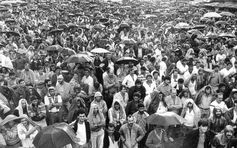 Greve dos metalúrgicos, em São Bernardo, em 17 de maio de 1990, será relembrada no documentário Foto: Cedoc