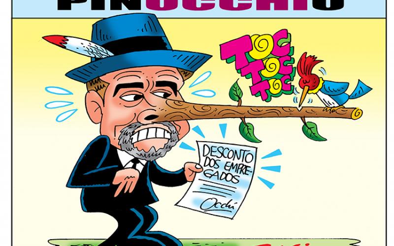 Sem palavra: Occhi não reverteu desconto do dia 28, e ainda autorizou desconto da greve do dia 30 Arte: Marcio Baraldi