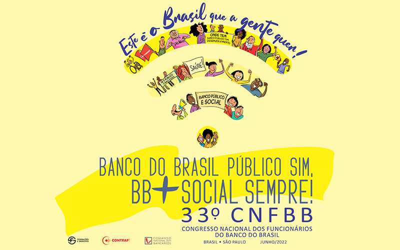 Arte: Contraf/CUT Logo do 33° Congresso Nacional dos Funcionários do Banco do Brasil