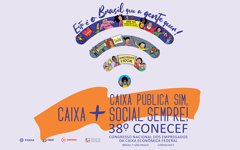 Arte: Contraf/CUT Logo do 38º Congresso Nacional dos Empregados da Caixa Econômica Federal (Conecef)