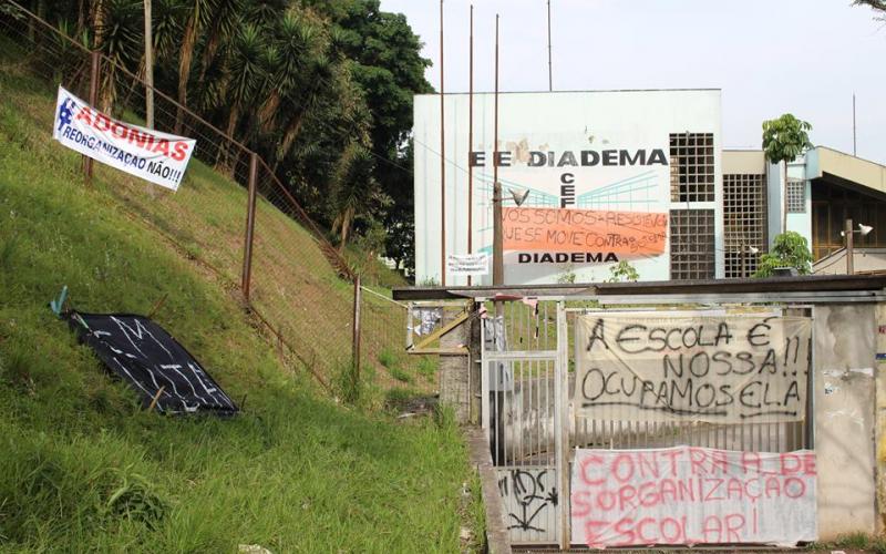 Escola estadual ocupada em Diadema, Grande São Paulo, em 2015 Foto: Jornalistas Livres (arquivo)