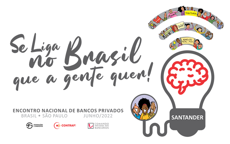Arte: Contraf/CUT Logotipo do Encontro Nacional dos Funcionários do Santander