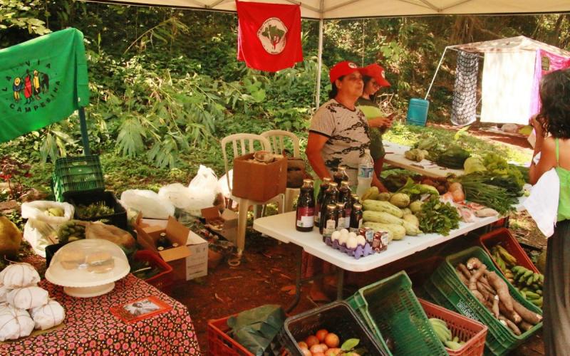 Produtos da agricultura familiar, sem uso de agrotóxicos, estão entre os artigos comercializados Foto: FEIRA AGROECOLÓGICA E CULTURAL DE MULHERES NO BUTANTÃ