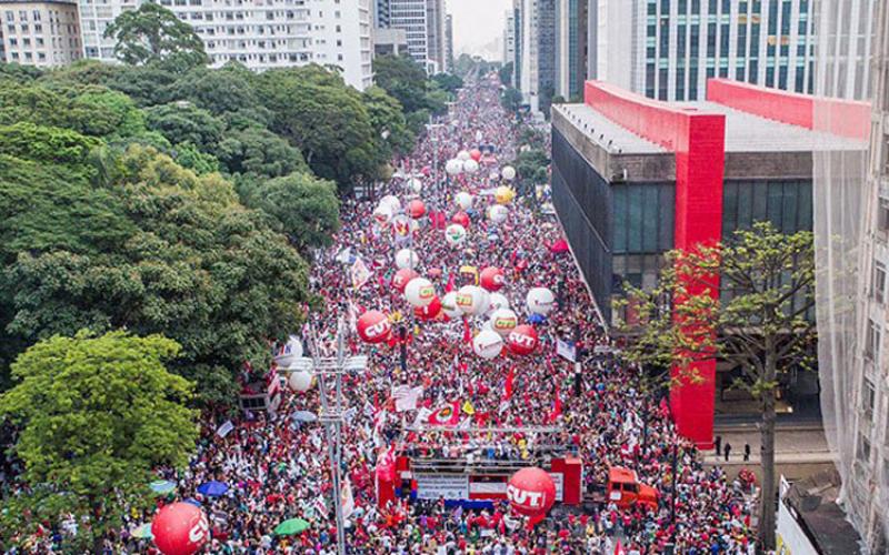 Ato em março de 2018: milhões se mobilizaram contra reforma da Previdência de Temer Foto: Ricardo Stuckert