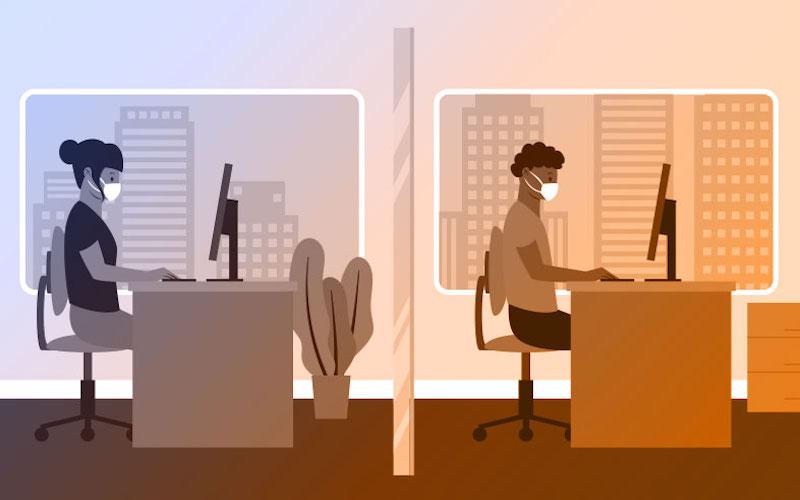 Imagem: Freepik Ilustração de funcionários em trabalho presencial