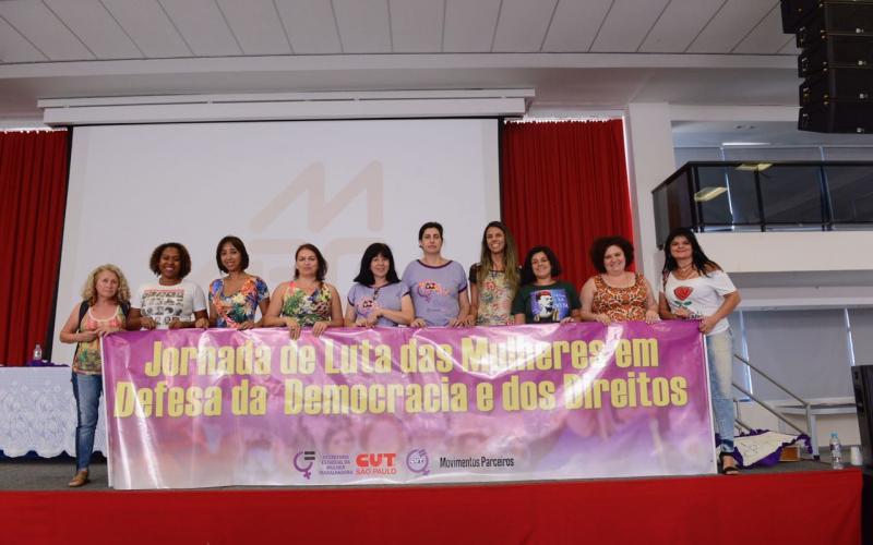 Dirigentes participaram do ato de lançamento da Jornada das Mulheres Foto: CUT-SP