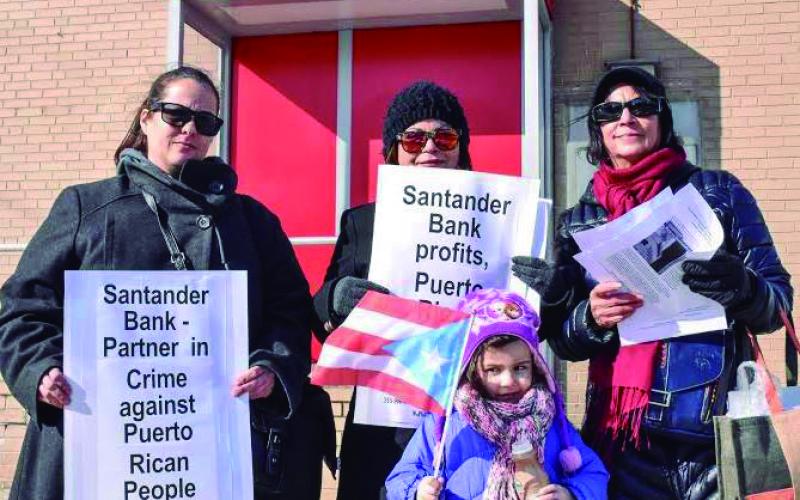 Perversidade do Santander contra a população de Porto Rico está sendo denunciada ao mundo Foto: Joseph Piette Philly