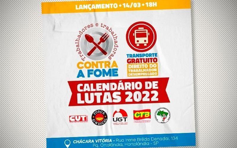 Reprodução/CUT Lançamento do Calendário de Lutas 2022 para o Estado de São Paulo
