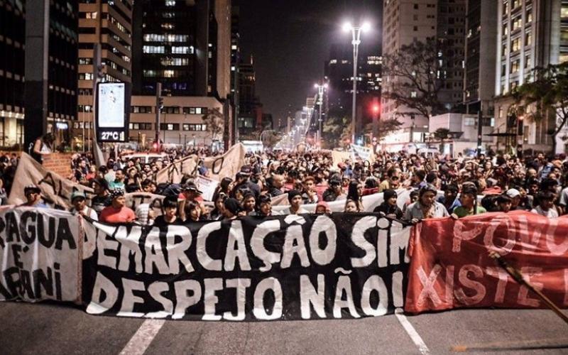 Portaria publicada pelo governo Temer reduz área indígena do Jaraguá de 521 hectares para três Foto: Mídia Ninja
