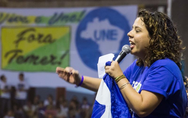 Presidenta eleita reforçou a unidade entre forças populares e movimento estudantil Foto: Vitor Vogel / UNE