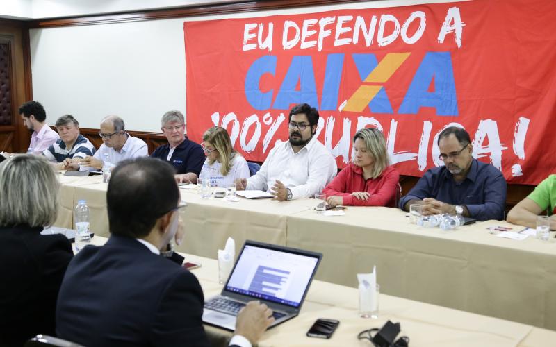 Além de garantir avanços na mesa de negociação, representação dos empregados realizou ato em defesa da Caixa 100% Pública Foto: Jailton Garcia/Contraf-CUT