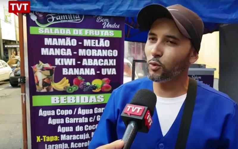 Welington: "As pessoas confundem muito, entre ser um empreendedor e tirar uma lucratividade de um negócio e você trabalhar por uma situação complicada" REPRODUÇÃO / TVT