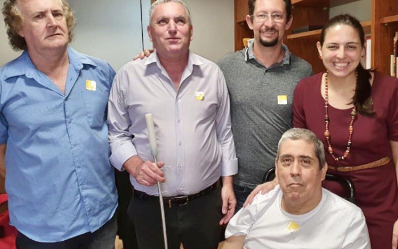 Representantes do Coletivo de Trabalhadores e Trabalhadoras com Deficiência da CUT no Congresso Nacional Foto: Divulgação