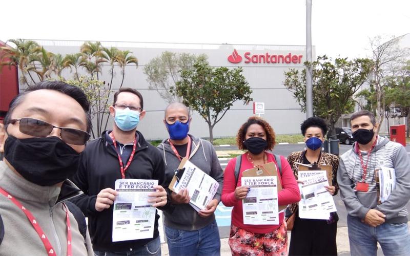 Foto: Seeb/SP Protesto no Geração Digital contra a terceirização da área de tecnologia do Santander