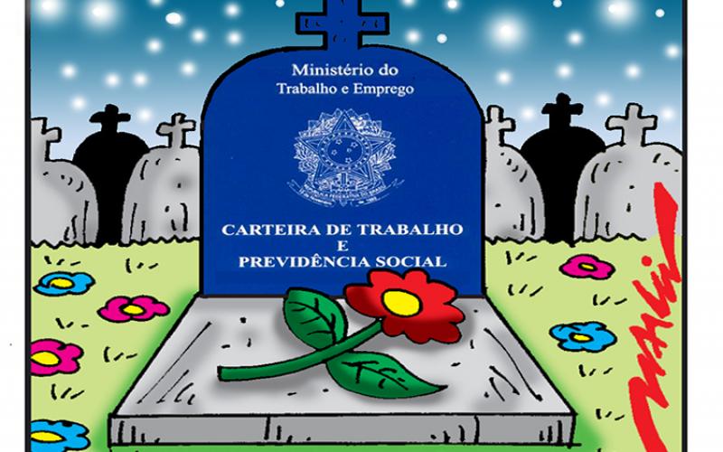 Reforma trabalhista de Temer enterra os direitos trabalhistas Arte: Marcio Baraldi