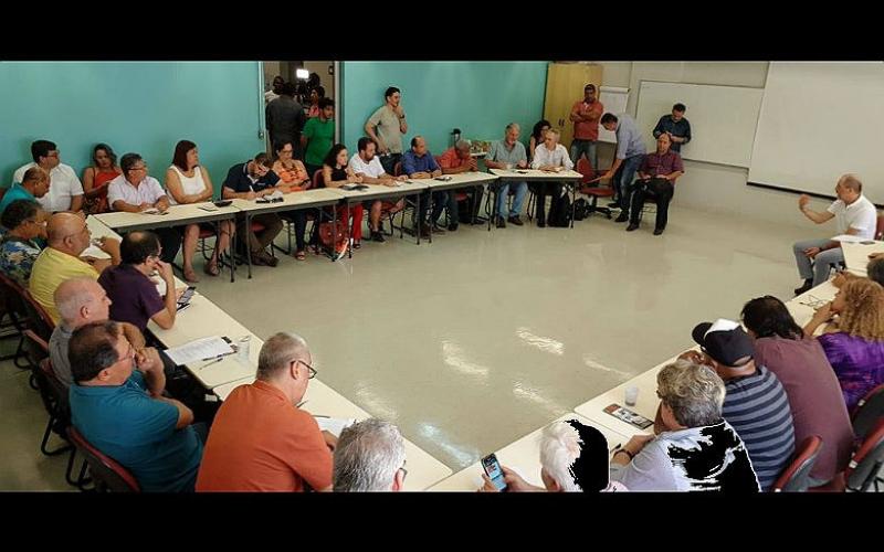 Dirigentes de oito centrais sindicais discutem impactos e formas de resistir às novas medidas para alterar a Previdência pretendidas pela equipe econômica de Bolsonaro Foto: Reprodução/Facebook