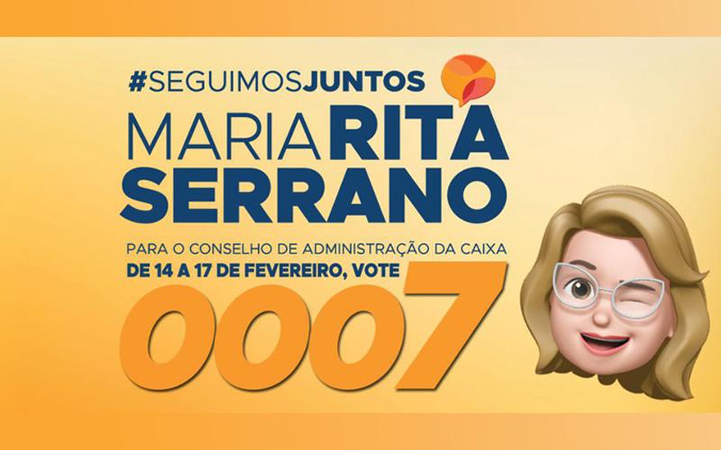 Reprodução Vote Maria Rita Serrano, 0007, para o CA da Caixa