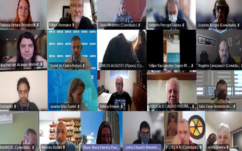 Reprodução Captura de tela da reunião entre CEE/Caixa e a direção do banco