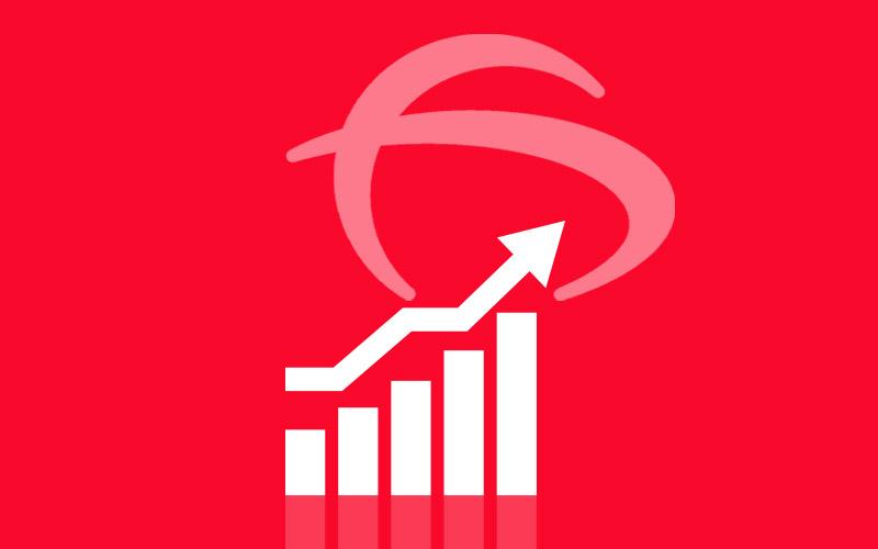 Imagem: Freepik Gráfica ascendente, com alusão ao logotipo do Bradesco