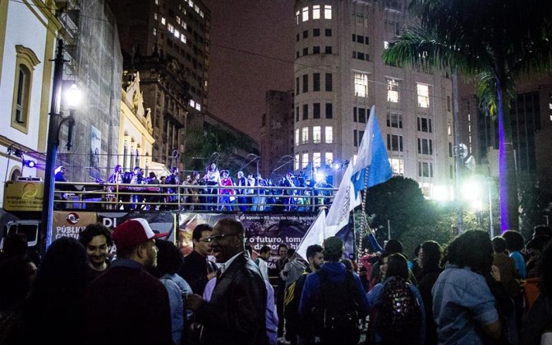 Ato da posse da UNE e UEE SP no Largo São Francisco Foto: Guilherme Silva / CUCA da UNE