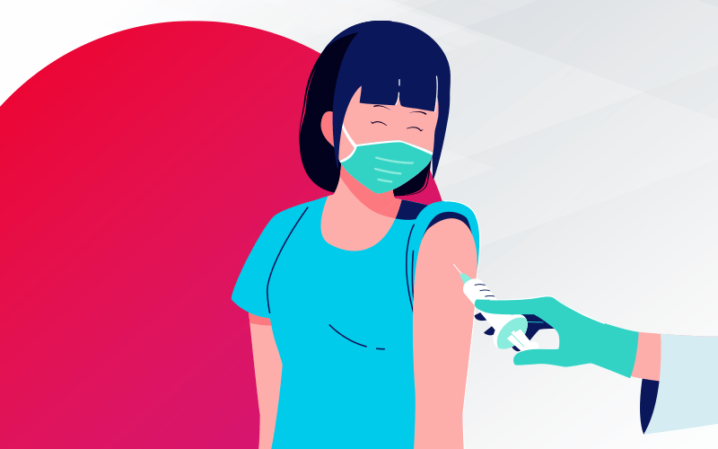 Imagem: Freepik Ilustração de uma mulher sendo vacinada