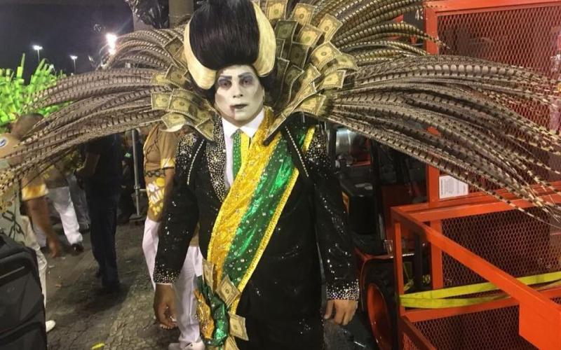 Temer foi retratado como "vampiro neoliberalista" Foto: Mídia Ninja