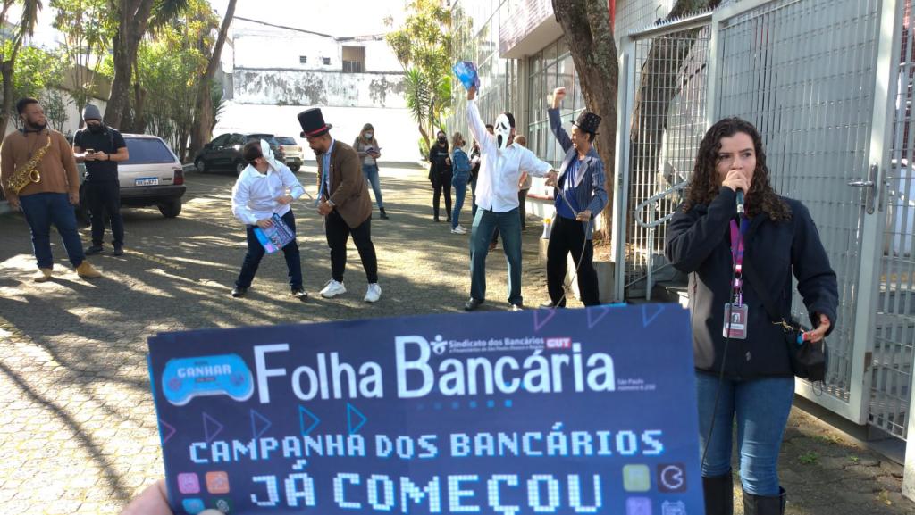 Lançamento da Campanha nas agências bancárias do Largo 13, em Santo Amaro (foto: Seeb-SP)
