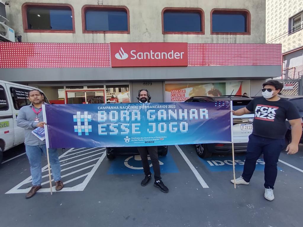 Lançamento da Campanha dos Bancários em agências da Vila Diva (foto: Seeb-SP)
