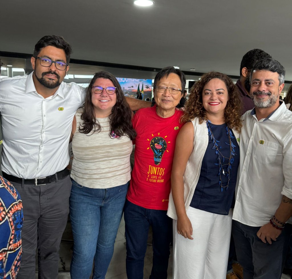 Ato a favor da democracia no Palácio do Planalto
