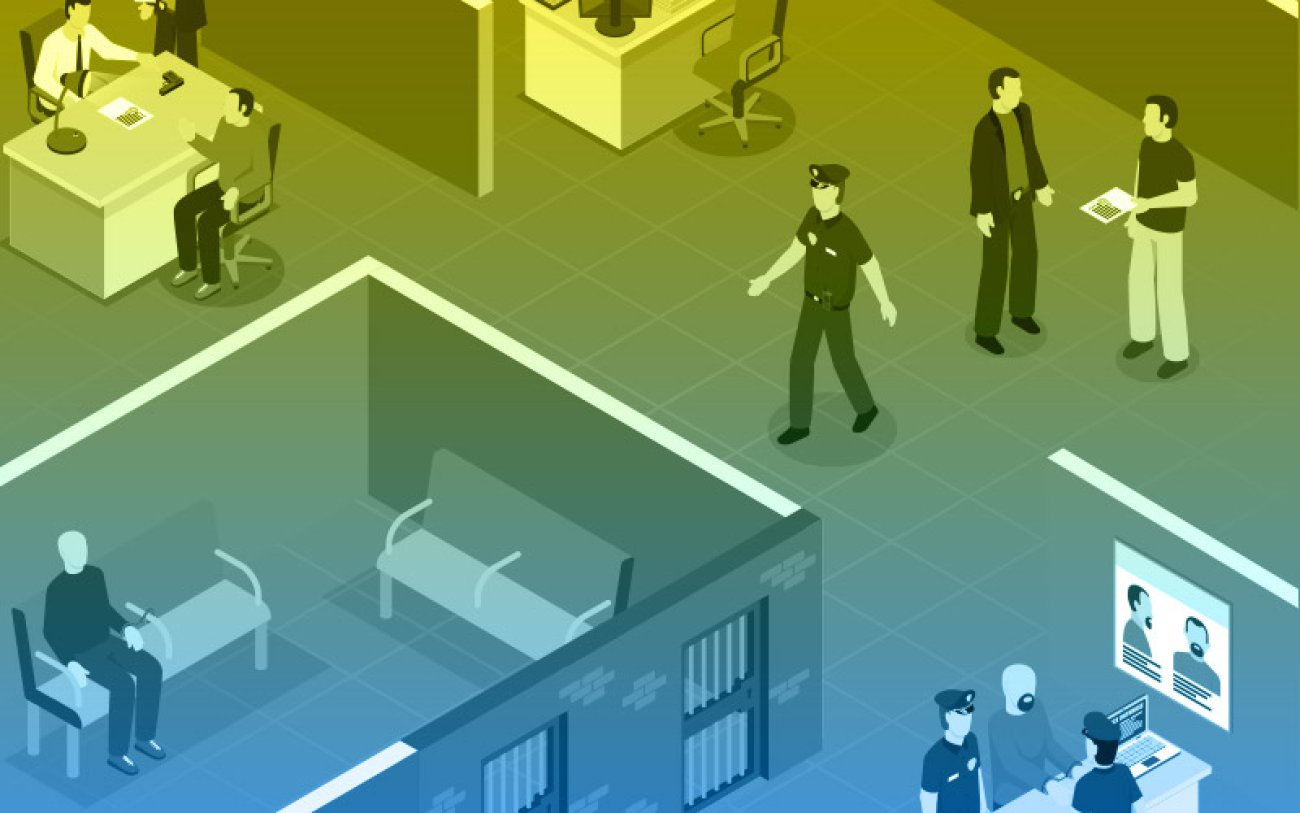 Imagem: Freepik Ilustração do interior de uma delegacia